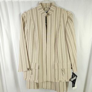 NWT VTG Perceptions Womens Beige Ivory 3 Piece Skirt Suit Set  Size 10